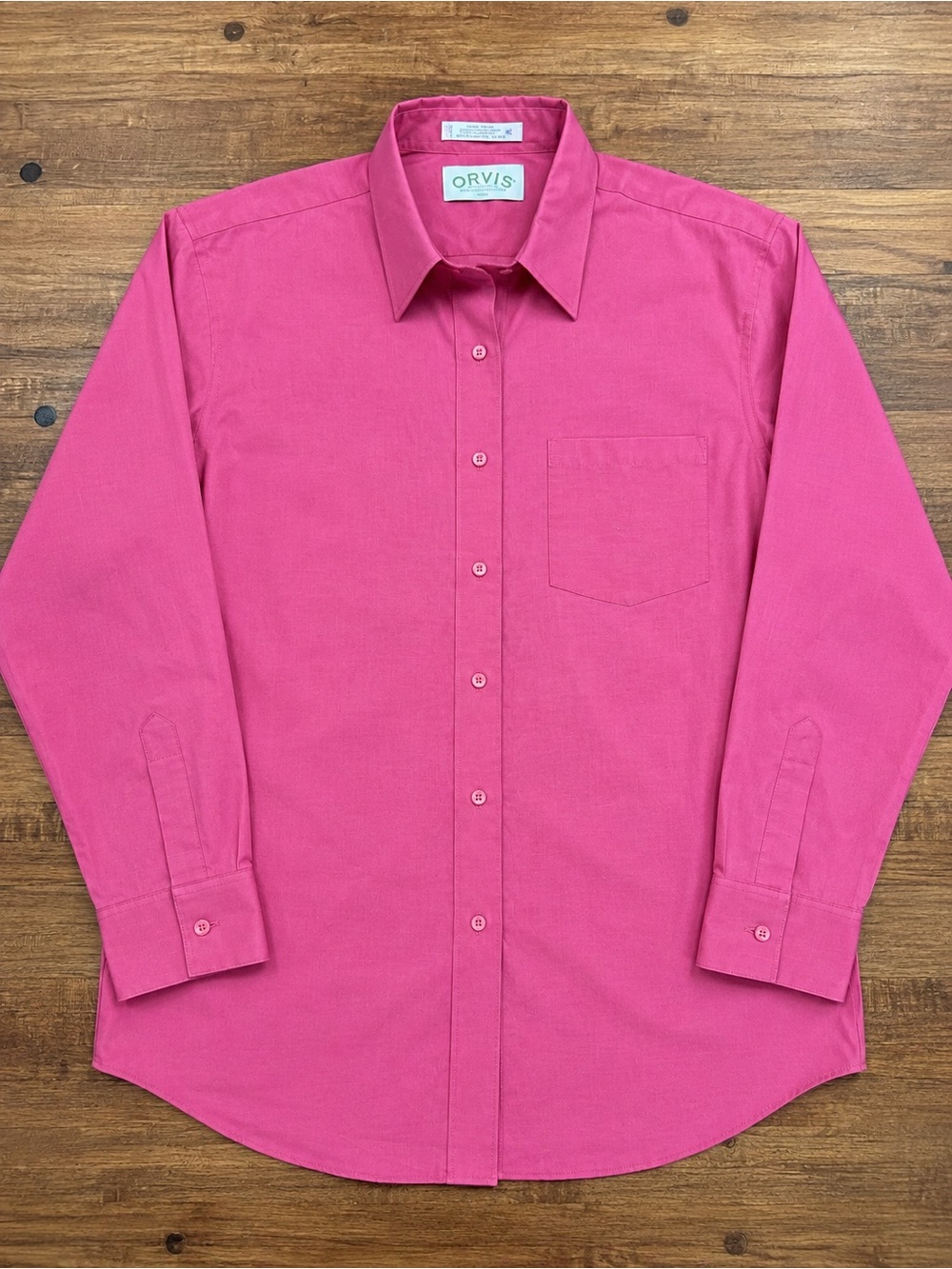 Orvis Men’s Size 16 Pink Wrinkle Free Button Front Dress Shirt